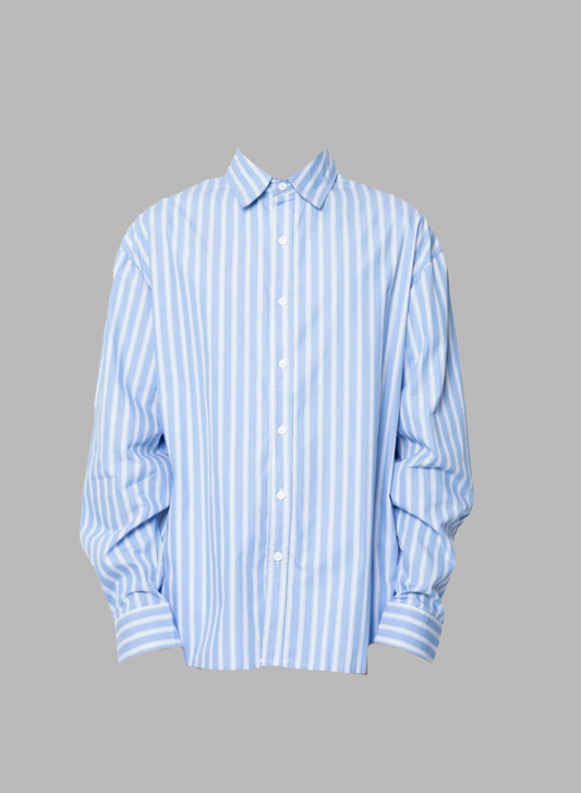 Oversized Hemd – Hellblau-Weiß gestreift